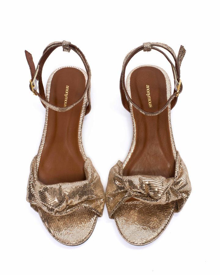 Anonymous Copenhagen Aliza 10 Lizard Metallic Goat Vintage Champagne