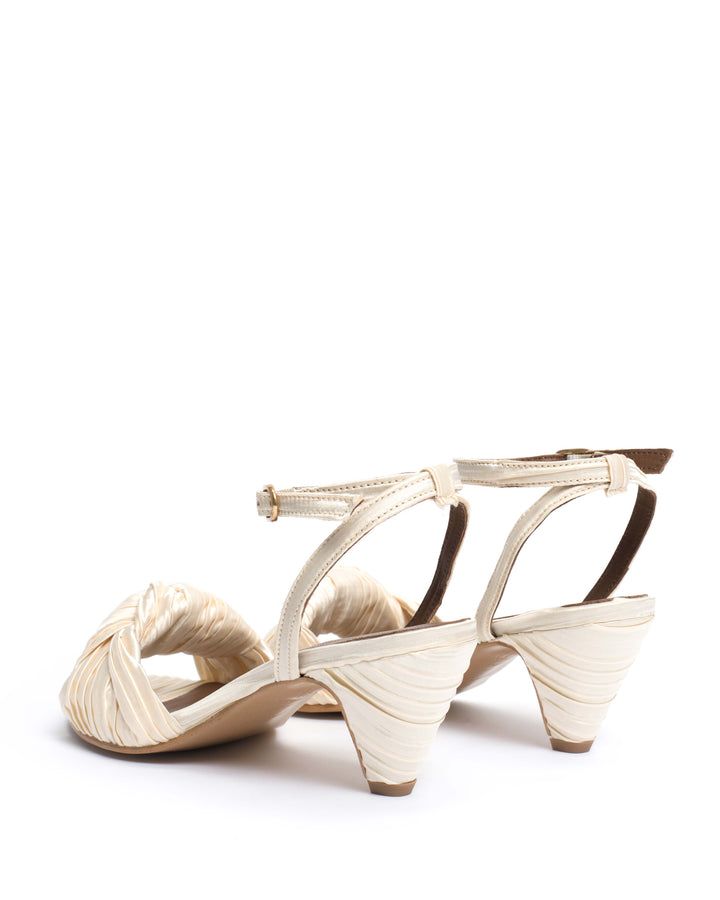 Anonymous Copenhagen Aliza 50 Stiletto Pleated Satin Creamy White