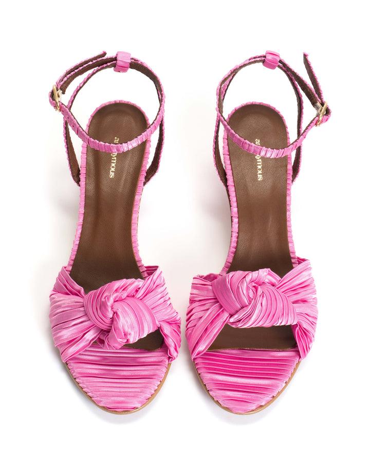 Anonymous Copenhagen Aliza 50 Stiletto Pleated Satin Raspberry Sorbet