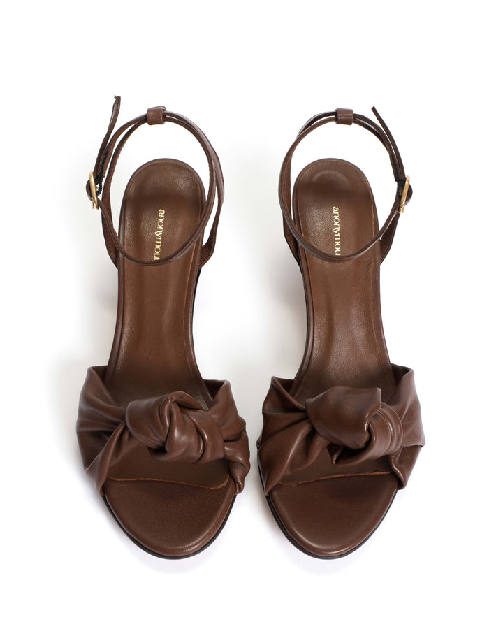 Anonymous Copenhagen Aliza 50 Stiletto Shiny Lamb Chocolate