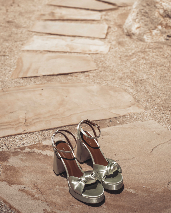 Anonymous Copenhagen Aliza 85 Platform Antique Satin Peppermint Lime