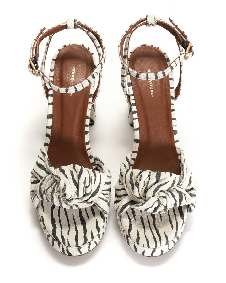Anonymous Copenhagen Aliza 85 Platform Calf Suede Print Zebra