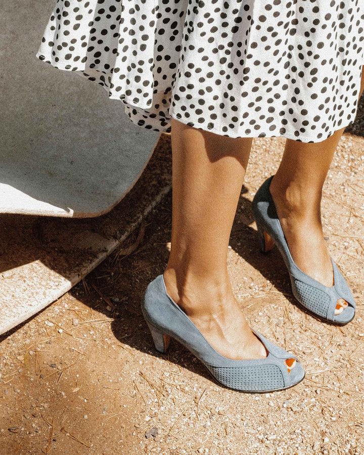 Anonymous Copenhagen Alania Calf Suede Denim Blue