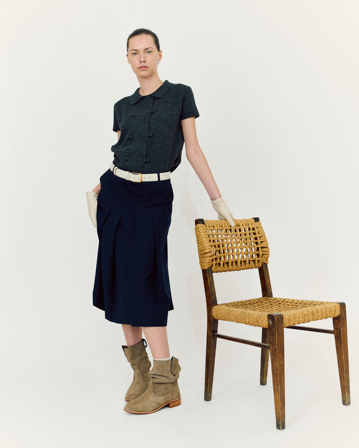 Anonymous Copenhagen Claudia Calf Suede Mushroom