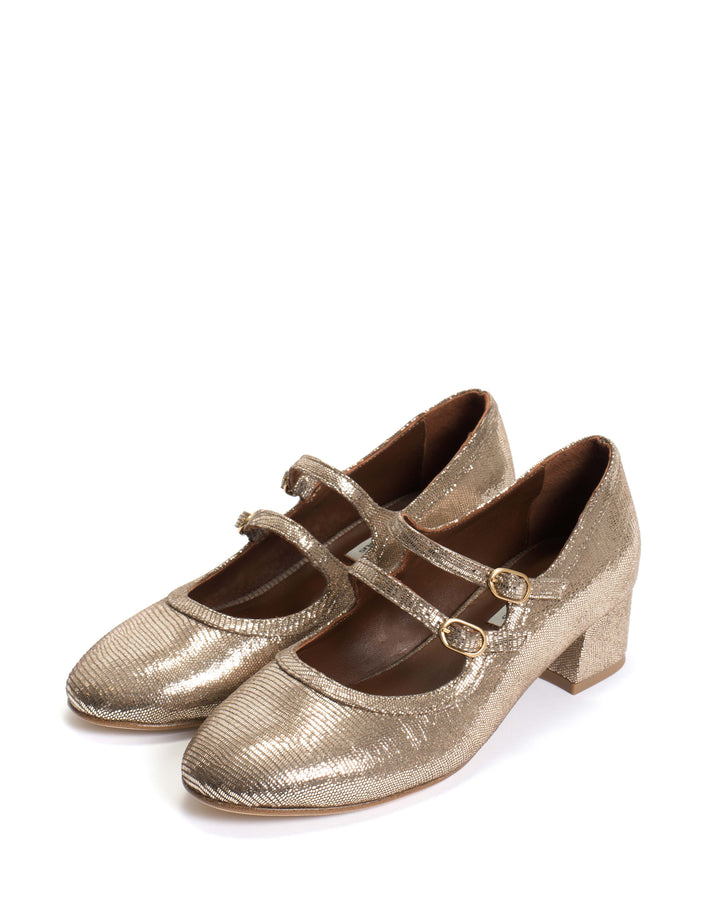 Anonymous Copenhagen Balie 40 Lizard Metallic Goat Vintage Champagne