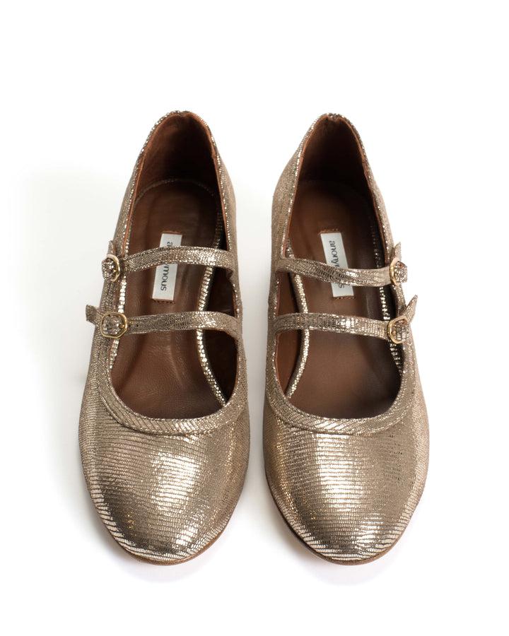 Anonymous Copenhagen Balie 40 Lizard Metallic Goat Vintage Champagne