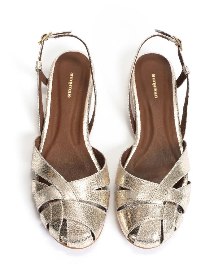 Anonymous Copenhagen Banie 20 Crackled Metallic Goat Champagne