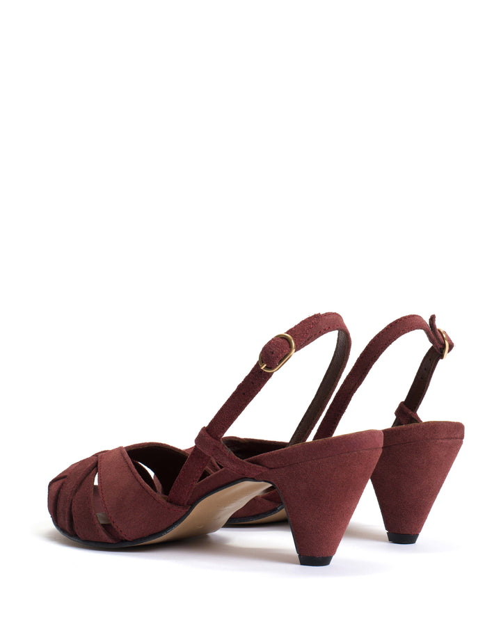 Anonymous Copenhagen Banie 50 Stiletto Calf Suede Pomegranate
