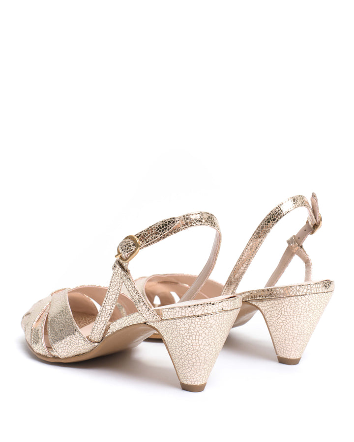 Anonymous Copenhagen Banie 50 Stiletto Crackled Metallic Vegan Champagne