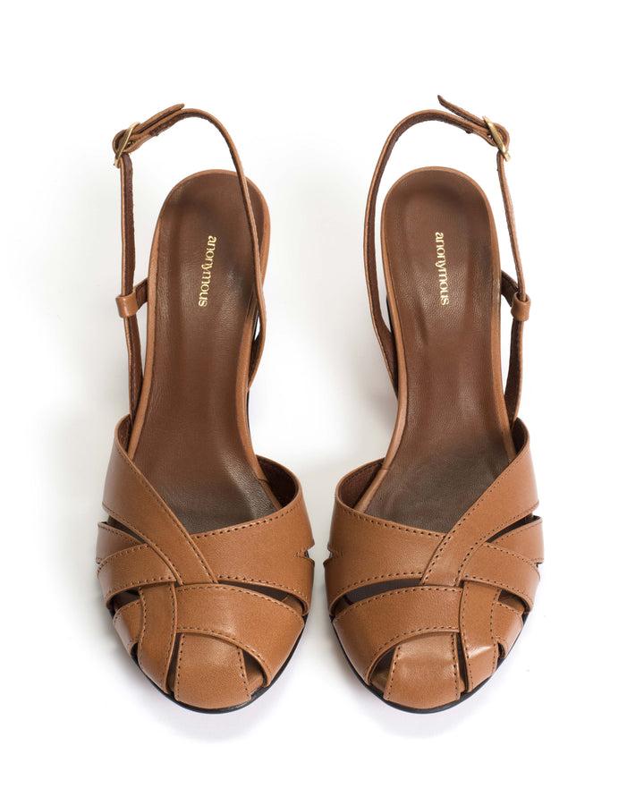 Anonymous Copenhagen Banie 50 Stiletto Shiny Lamb Caramel