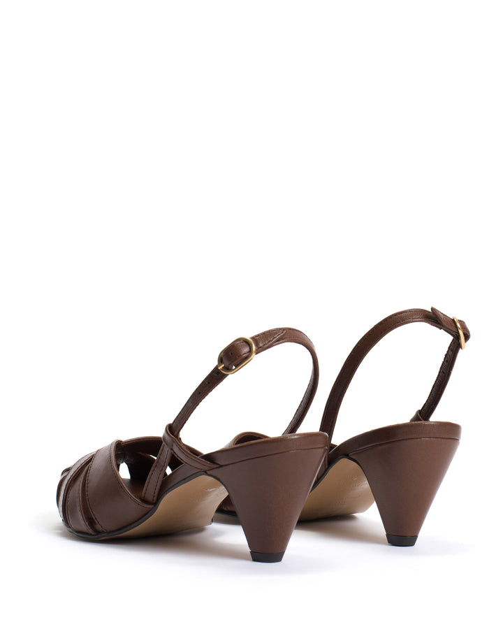 Anonymous Copenhagen Banie 50 Stiletto Shiny Lamb Chocolate