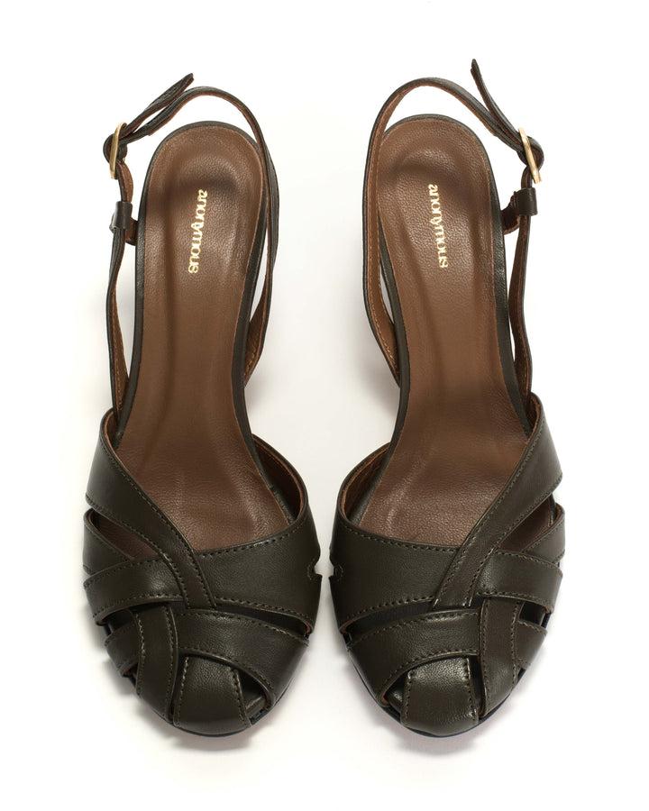 Anonymous Copenhagen Banie 50 Stiletto Shiny Lamb Moss Green