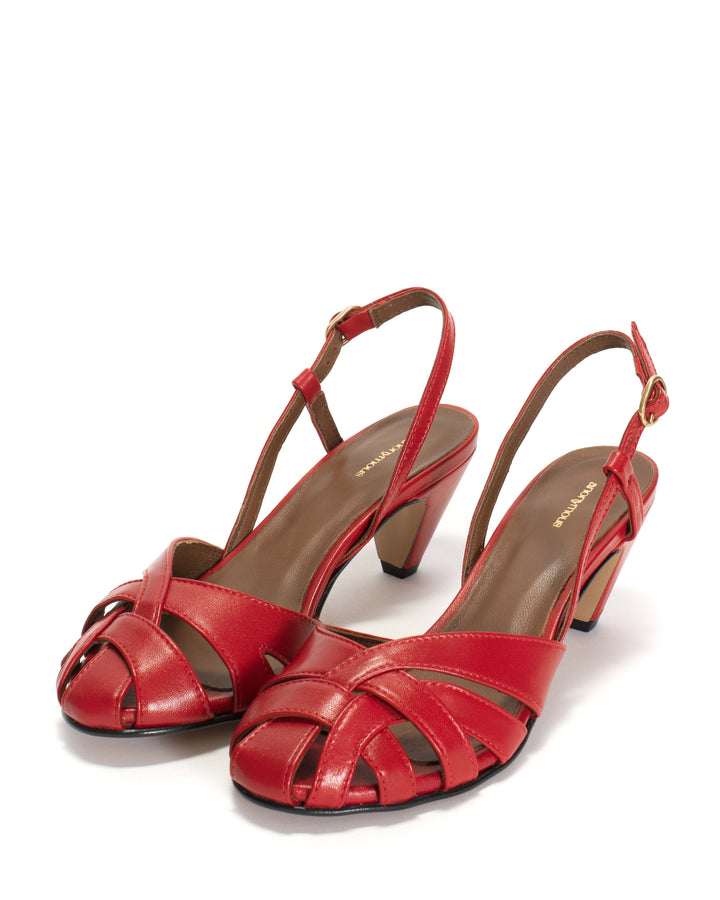 Anonymous Copenhagen Banie 50 Stiletto Shiny Lamb Ruby Red