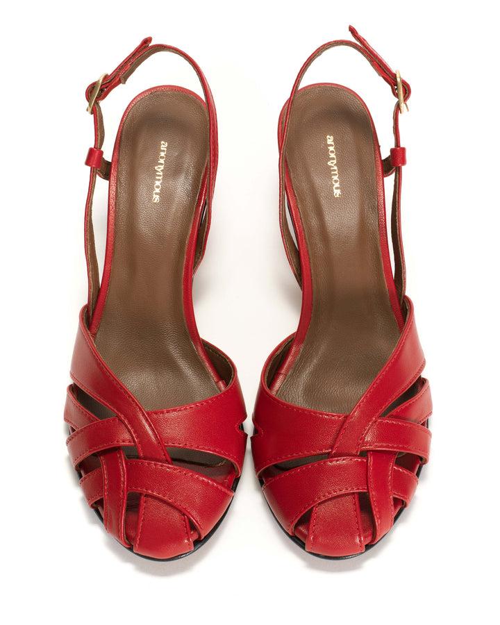 Anonymous Copenhagen Banie 50 Stiletto Shiny Lamb Ruby Red