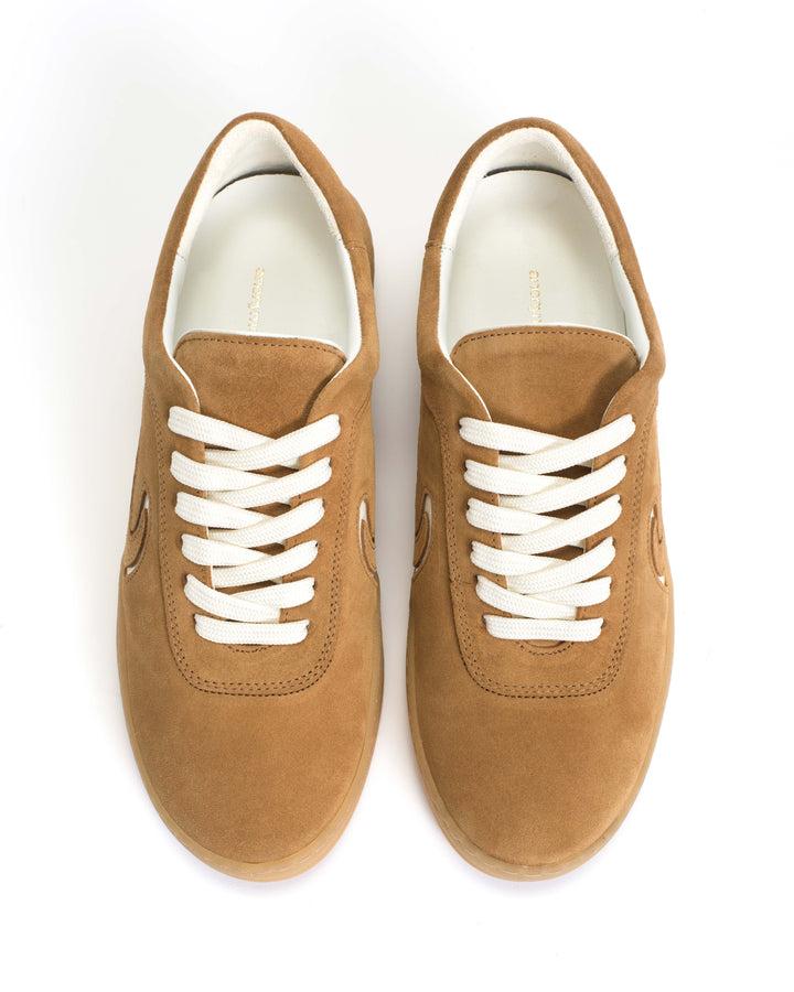 Anonymous Copenhagen Blaire Calf Suede U0026 Polished Soft Calf Bamboo Brown U0026 White Sand