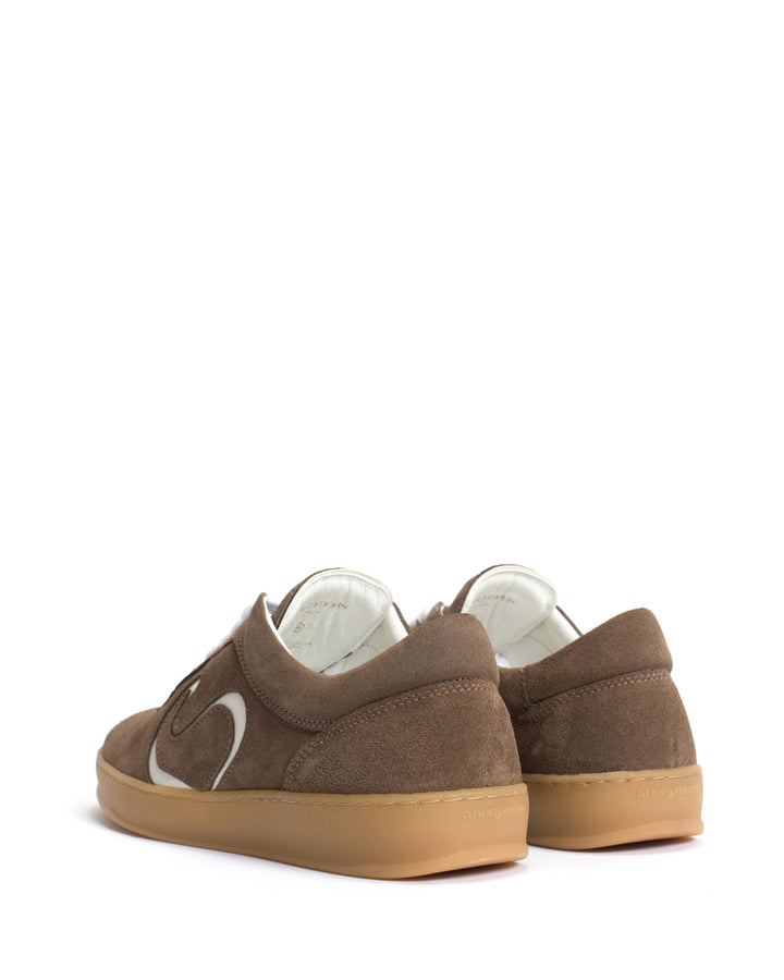 Anonymous Copenhagen Blaire Calf Suede U0026 Polished Soft Calf Dark Taupe U0026 White Sand