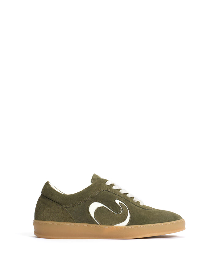 anonymous copenhagen Blaire Calf suede u0026 polished soft calf Olive green u0026 white sand