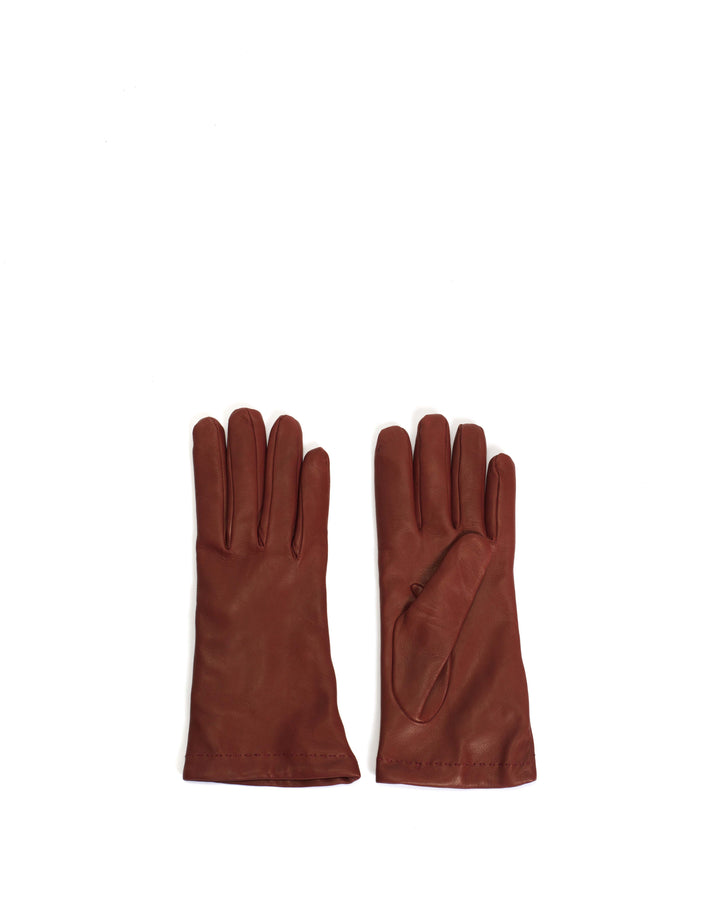 Anonymous Copenhagen Bridget Leather Cashmere Glove Lamb Leather U0026 100% Cashmere Ruby Red U0026 Taupe