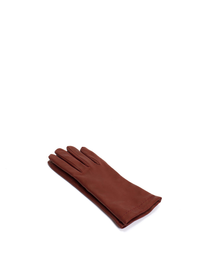 Anonymous Copenhagen Bridget Leather Cashmere Glove Lamb Leather U0026 100% Cashmere Ruby Red U0026 Taupe