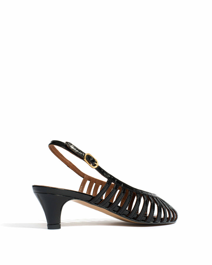 Anonymous Copenhagen Carminho 40 Stiletto Crinkled Polished Goat Black