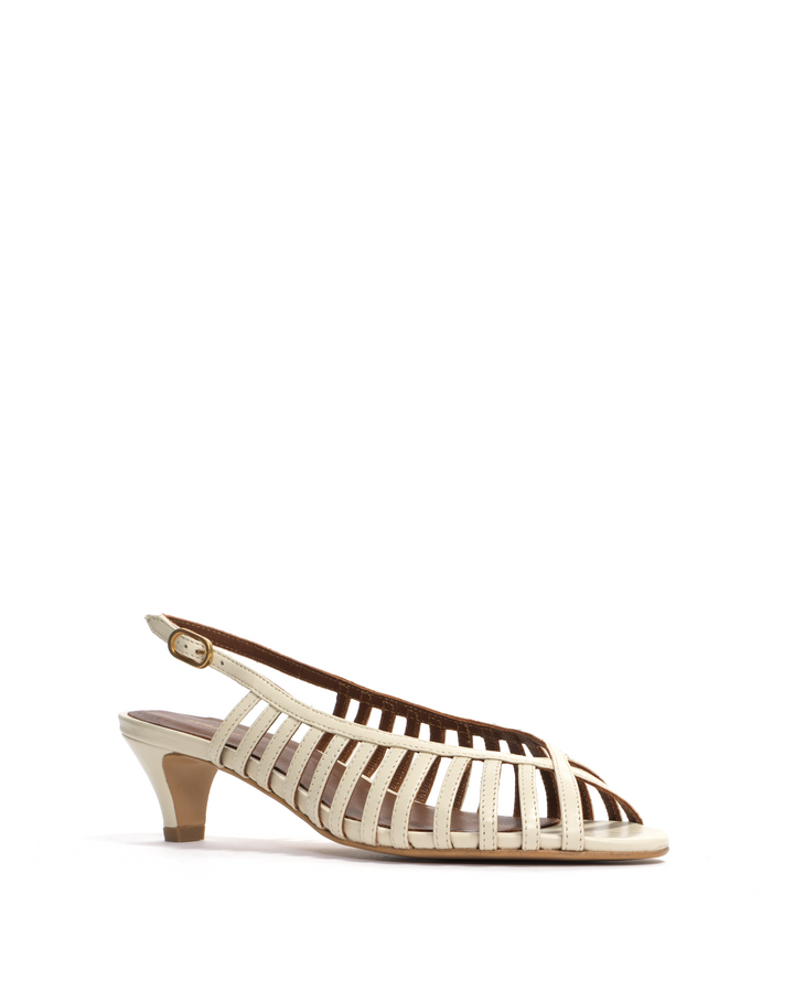 Anonymous Copenhagen Carminho 40 Stiletto Shiny Lamb White Sand