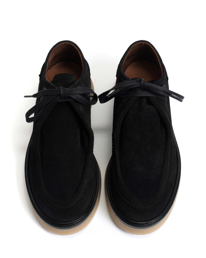 Anonymous Copenhagen Chez Flat Platform Calf Suede U0026 Sole Black U0026 Natural