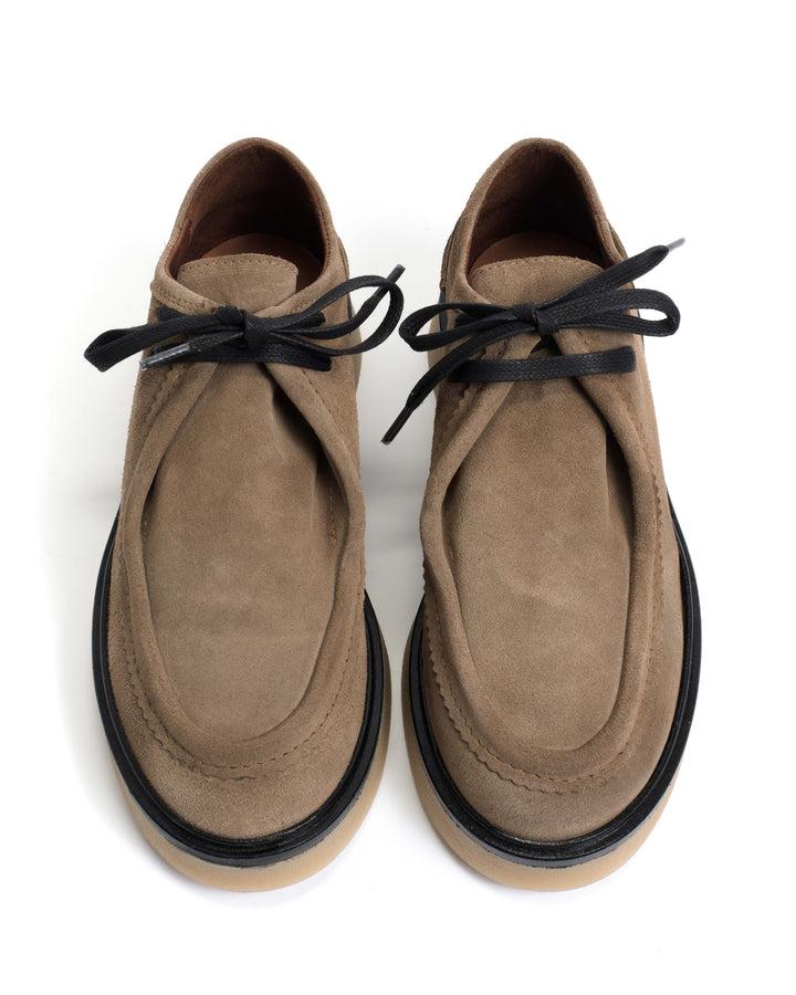 Anonymous Copenhagen Chez Flat Platform Calf Suede U0026 Sole Mushroom U0026 Natural