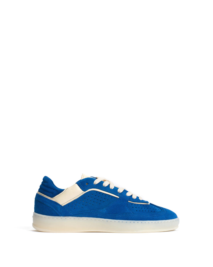 anonymous copenhagen Dabbie Calf suede u0026 sleek leather Electric blue u0026 white sand