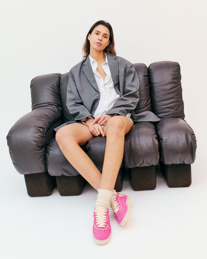 Anonymous Copenhagen Dabbie Calf Suede U0026 Sleek Leather Raspberry Sorbet U0026 White Sand