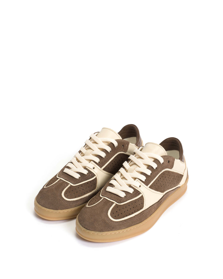 Anonymous Copenhagen Dabbie Calf Suede U0026 Soft Calf Dual U0026 Tri Color Dark Taupe U0026 White Sand U0026 Dark Taupe