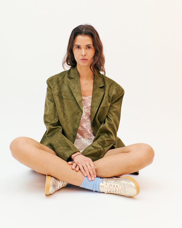 Anonymous Copenhagen Dabbie Crackled Metallic Goat Champagne