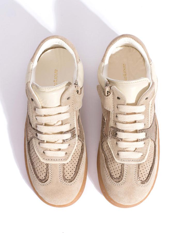 Anonymous Copenhagen Dabbie Junior Calf Suede U0026 Mix Mushroom U0026 Vintage Champagne Mix