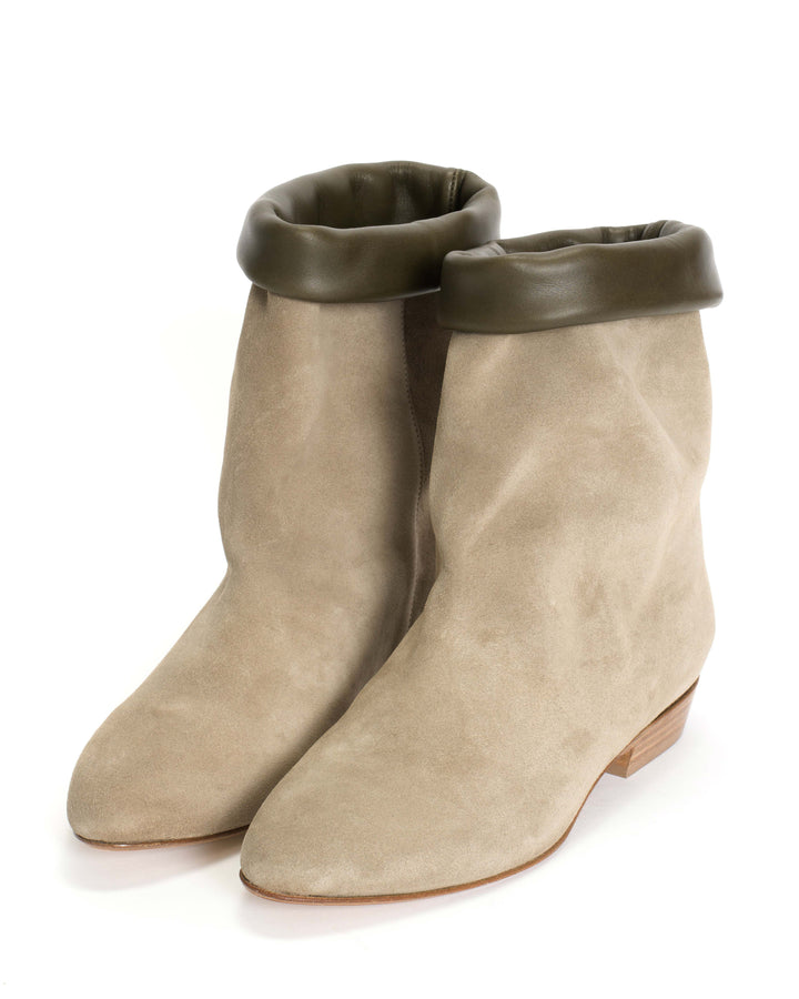 Anonymous Copenhagen Daisy 20 Calf Suede U0026 Sleek Leather Sage Grey U0026 Olive Green