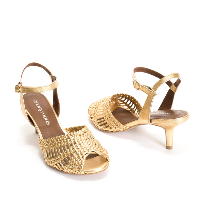 Anonymous Copenhagen Daria 55 Pin Braided Leather Gold