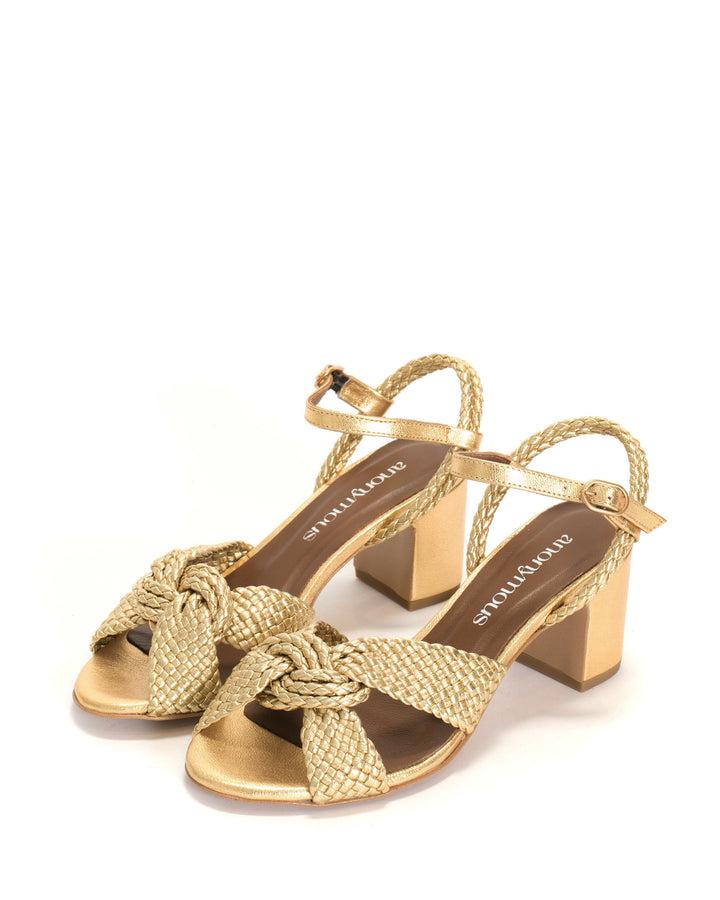 Anonymous Copenhagen Dilaya 55 Hand-braided Leather Gold