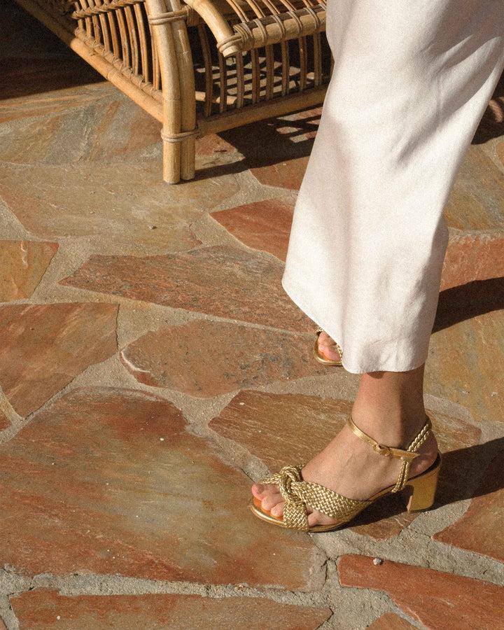 Anonymous Copenhagen Dilaya 55 Hand-braided Leather Gold