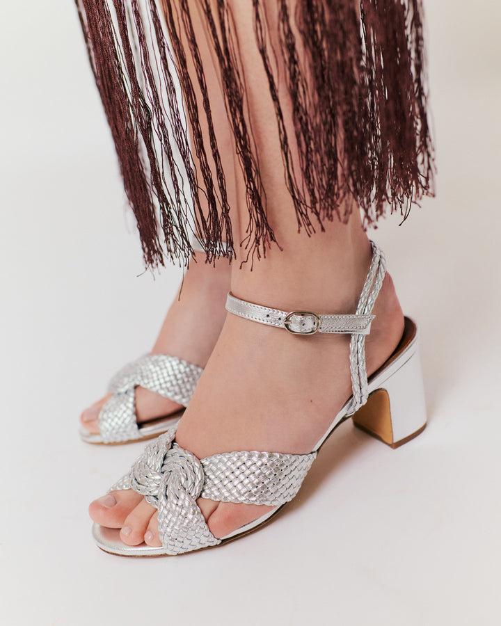 Anonymous Copenhagen Dilaya 55 Hand-braided Leather Silver