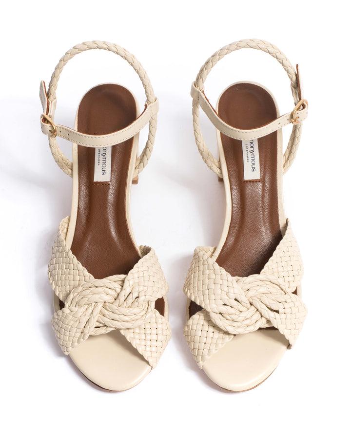 Anonymous Copenhagen Dilaya 55 Hand-braided Leather White Sand