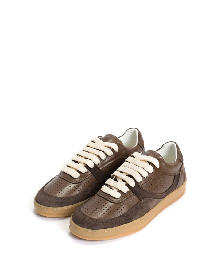 Anonymous Copenhagen Elevate Soft Calf U0026 Suede Leather Dark Taupe U0026 Coffee Brown