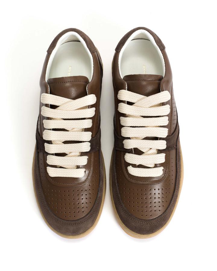 Anonymous Copenhagen Elevate Soft Calf U0026 Suede Leather Dark Taupe U0026 Coffee Brown