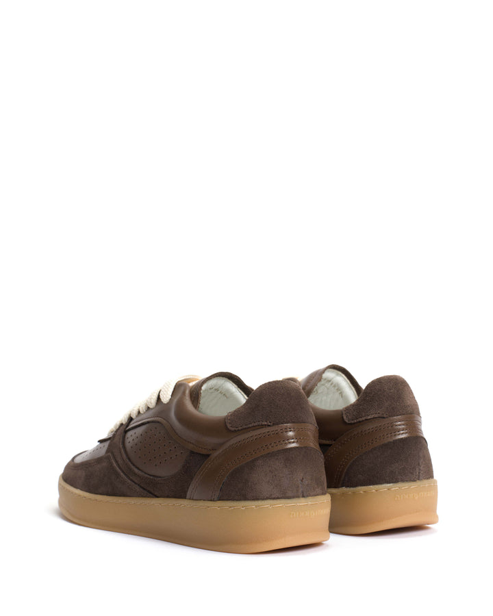 Anonymous Copenhagen Elevate Soft Calf U0026 Suede Leather Dark Taupe U0026 Coffee Brown