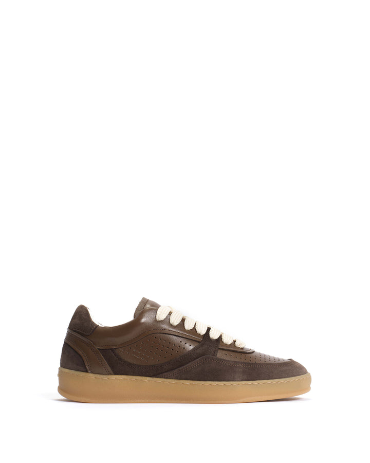 anonymous copenhagen Elevate Soft calf u0026 suede leather Dark taupe u0026 coffee brown