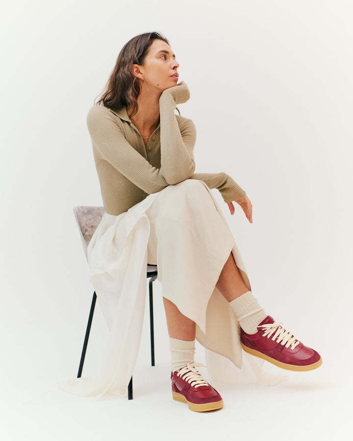 Anonymous Copenhagen Elevate Soft Calf U0026 Suede Leather Pomegranate