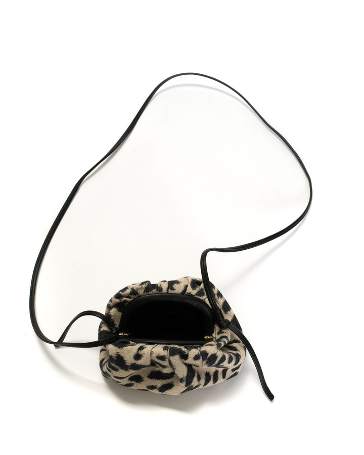 Anonymous Copenhagen Enuice Petite Purse Natural Cotton-linen Leopard