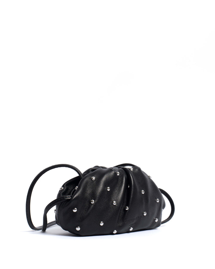 Anonymous Copenhagen Enuice Petite Purse Stud-embellished Silky Lamb Black Silver