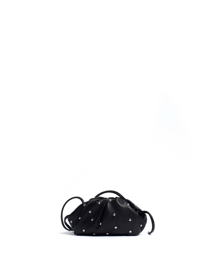 anonymous copenhagen Enuice petite purse Stud-embellished silky lamb Black silver