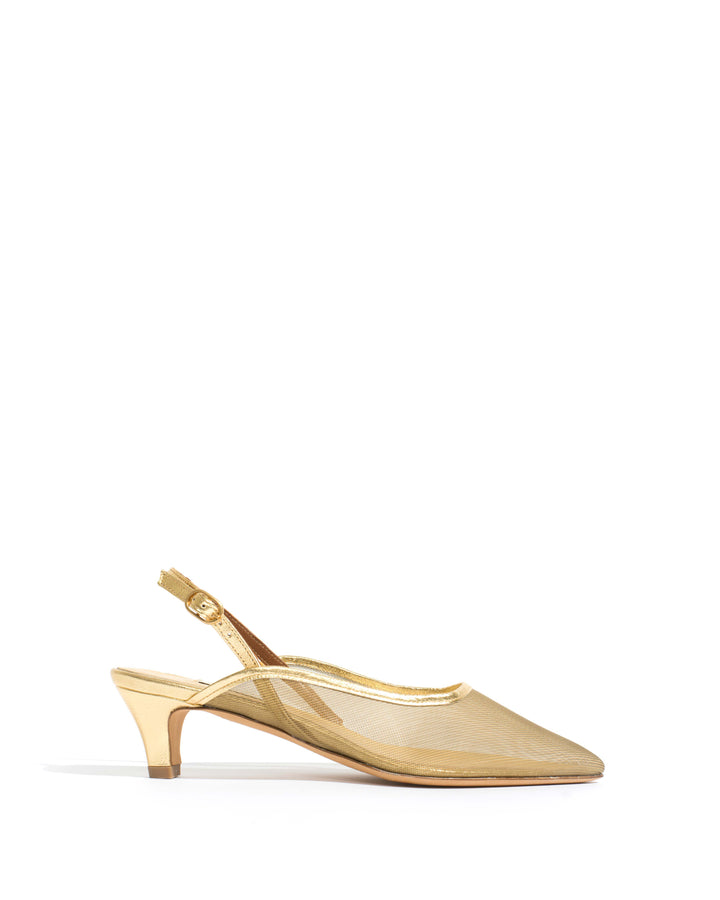 anonymous copenhagen Fanny 40 stiletto mesh Metallic goat u0026 mesh Gold