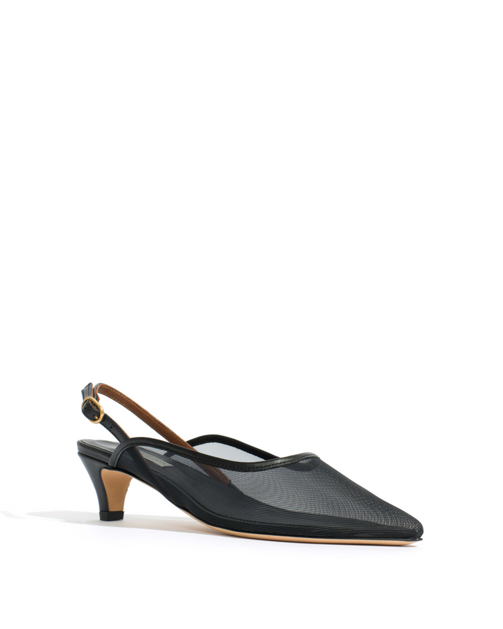 Anonymous Copenhagen Fanny 40 Stiletto Mesh Shiny Lamb U0026 Mesh Black