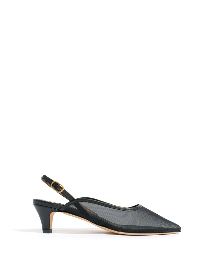 anonymous copenhagen Fanny 40 stiletto mesh Shiny lamb u0026 mesh Black