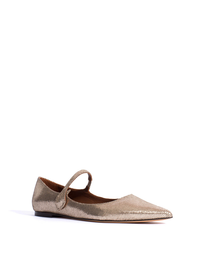 Anonymous Copenhagen Fifi Lizard Metallic Goat Vintage Champagne